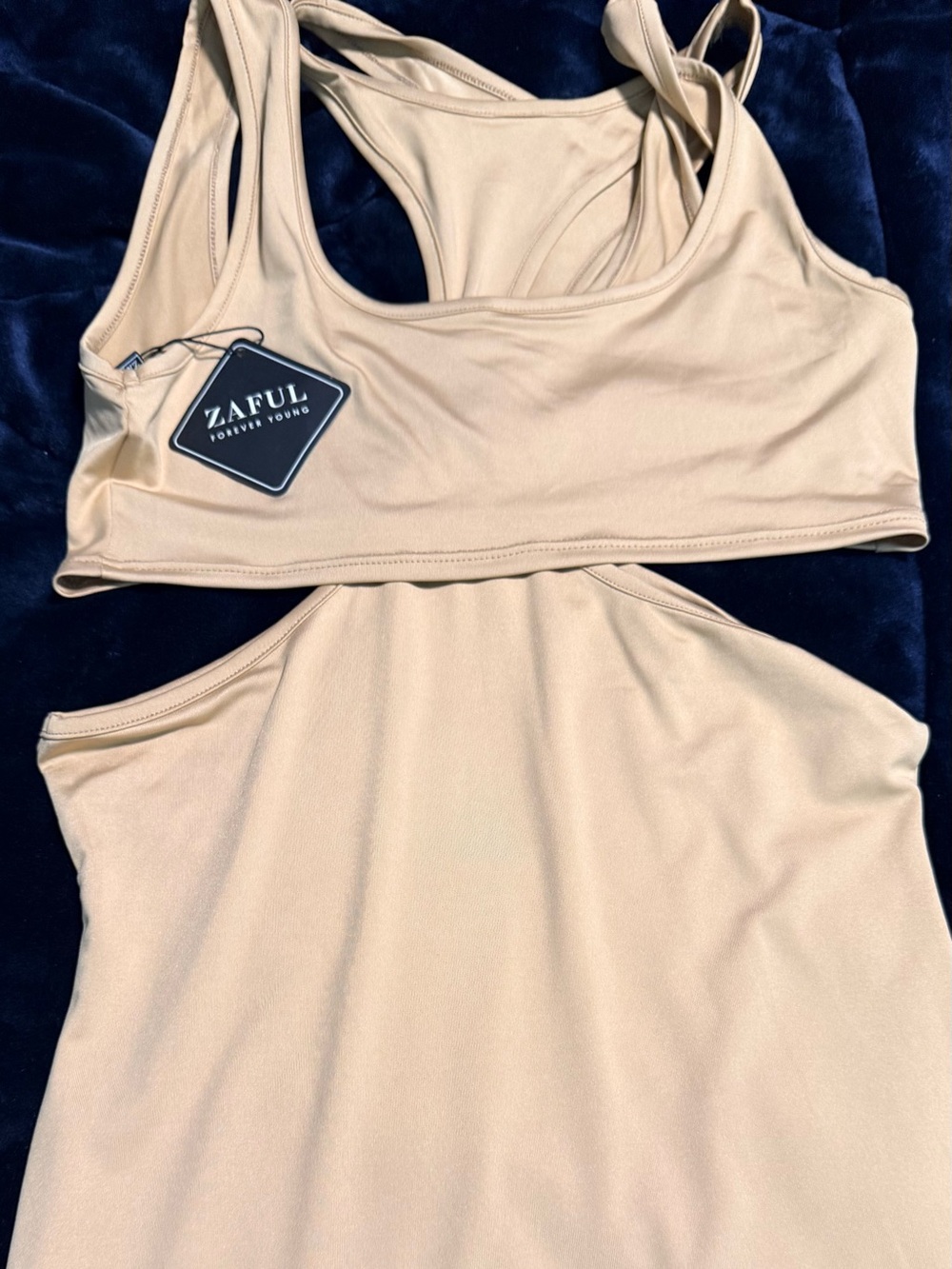 Beige Women's two piece dress.